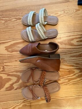 Universal Thread Cream Braided Double-Strap Slide Sandals